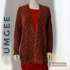 UMGEE Oversized Chunky Chenille Open Front Grandpa Grunge Cardigan Sweater